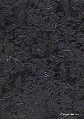 Embossed Foil Black Foil on Black Matte Cotton A4 handmade recycled paper