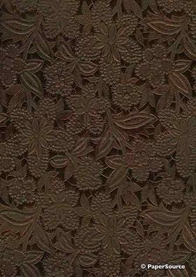 Embossed Foil Coffee Foil on Chocolate Brown Matte Cotton A4 handmade recycled paper