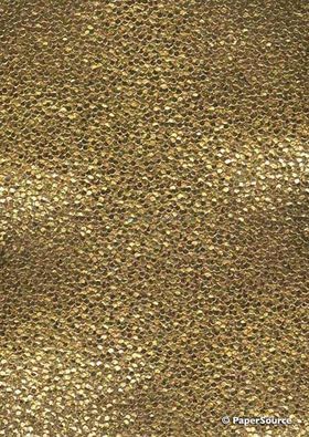 Embossed Foil Pebble Gold Foil on Beige Matte Cotton A4 handmade recycled paper