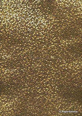 Embossed Foil Pebble Gold Foil on Chocolate Matte Cotton A4 handmade recycled paper