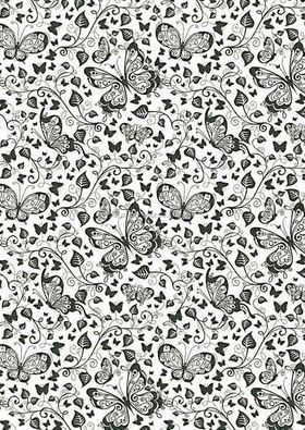 Patterned | Butterflies Designer paper Black print on Stardream Quartz Pearlescent Pearl, 120gsm paper | PaperSource