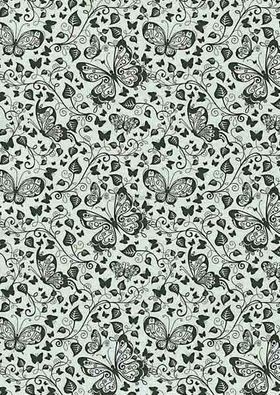 Patterned | Butterflies Designer paper Black print on Stardream Silver Pearlescent, 120gsm paper | PaperSource