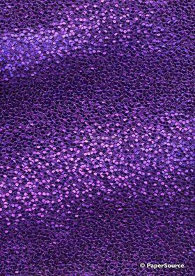 Embossed Foil Pebble Purple Foil on Purple Matte Cotton A4 handmade recycled paper curled