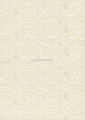 Embossed Oriental Butterfly Opal Ivory Pearl Pearlescent A4 handmade, recycled paper | PaperSource