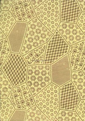 Flat Foil Patchwork Lemon Yellow Matte Cotton with Copper foil, handmade recycled paper | PaperSource