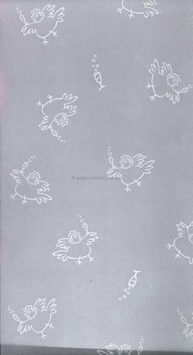 Vellum Patterned | Hens, a white pattern on Transparent A4 112gsm paper. Also known as Trace, Translucent or Tracing paper, Parchment or Pergamano. | PaperSource